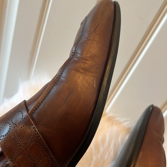 Salvatore Ferragamo Goliath Italian Leather brown Loafers perforated size 9.5D main image 15